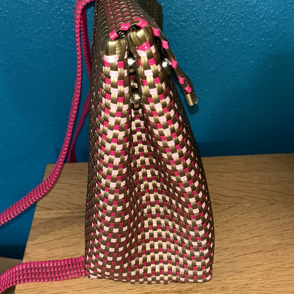 Maria Victoria Backpack Tote Handcrafted Recycled Plastic - Picture 4 of 10
